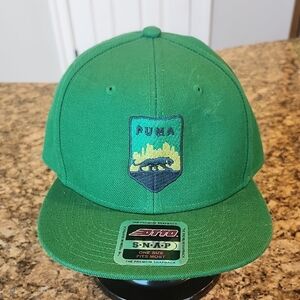Puma Green‎ Snapback Hat Flat Brim Structured